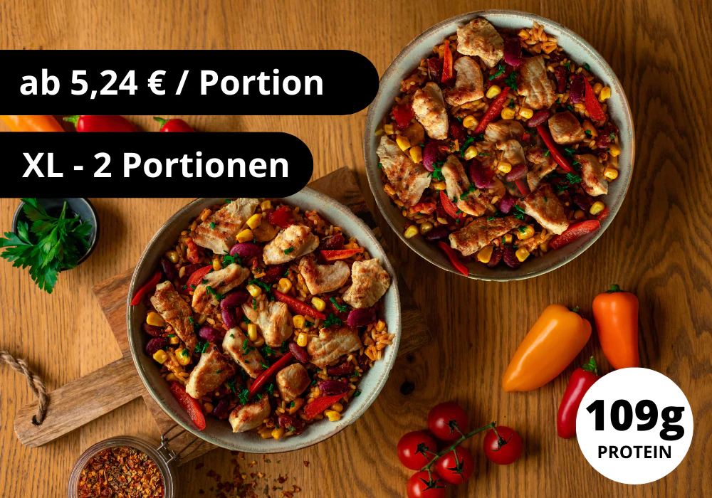 Hähnchen Fajita Bowl (XL, 2 Portionen) (ausverkauft)