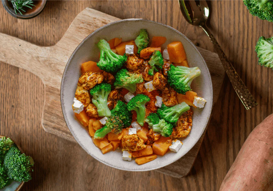 Süßkartoffel Hähnchen Bowl
